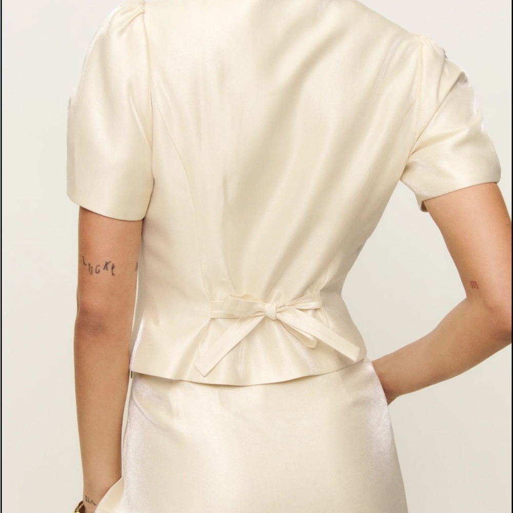 Reformation Mika Two Piece cream NWOT - Picture 2 of 12
